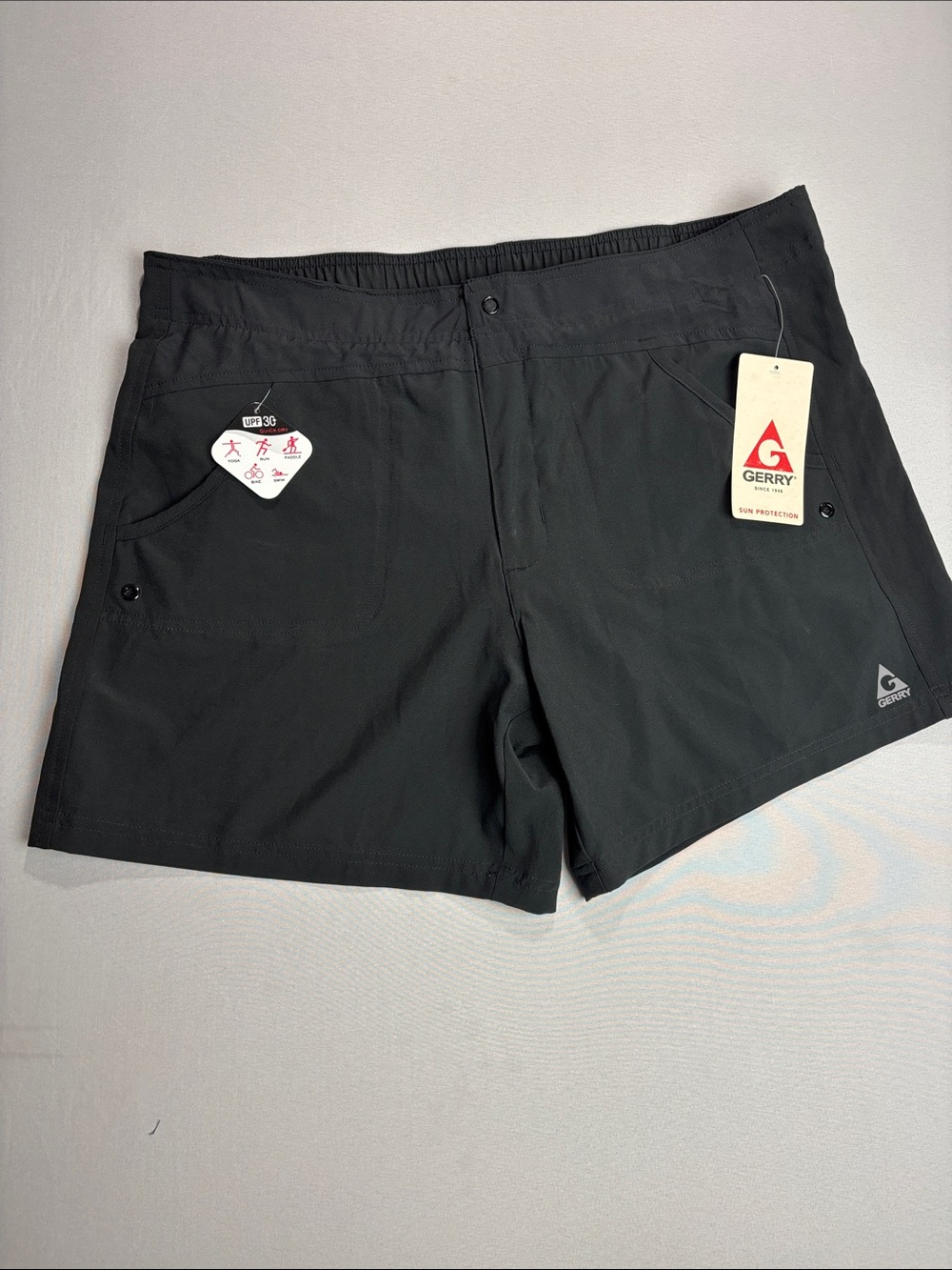 Gerry NWT Athletic Shorts UPF with Pockets Black XL